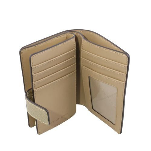 マイケルコース 二つ折り財布 レディース ジェットセット ミディアム メタリック サフィアーノ ゴールド MICHAEL KORS 35F4GTVF8M PALE GOLD