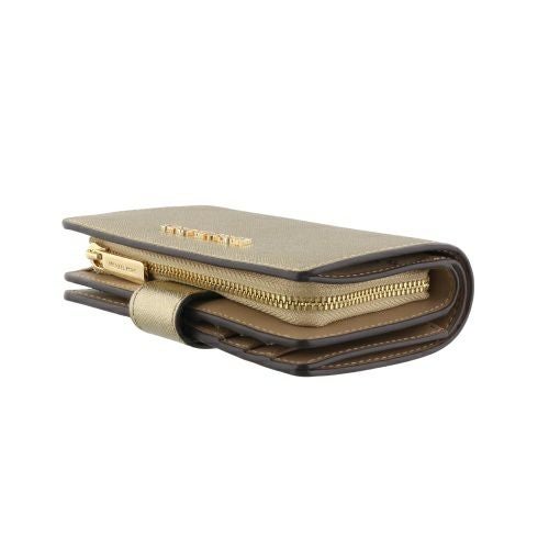 マイケルコース 二つ折り財布 レディース ジェットセット ミディアム メタリック サフィアーノ ゴールド MICHAEL KORS 35F4GTVF8M PALE GOLD