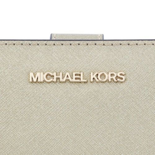 マイケルコース 二つ折り財布 レディース ジェットセット ミディアム メタリック サフィアーノ ゴールド MICHAEL KORS 35F4GTVF8M PALE GOLD