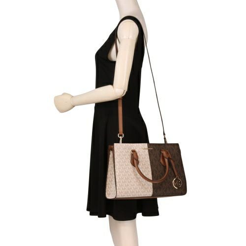 マイケルコース ハンドバッグ レディース シーラ ミディアム ツートン メタリック シグネチャー ロゴ サッチェル ブラウン MICHAEL KORS 35F5G6HS3B BROWN MULTI