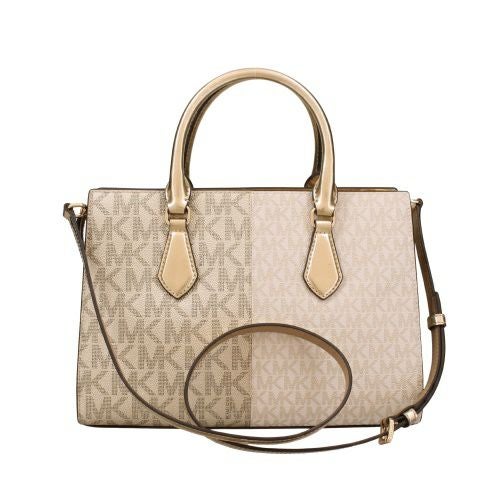 マイケルコース ハンドバッグ レディース シーラ ミディアム ツートン メタリック シグネチャー ロゴ サッチェル ゴールド MICHAEL KORS 35F5G6HS9Y PALE GOLD