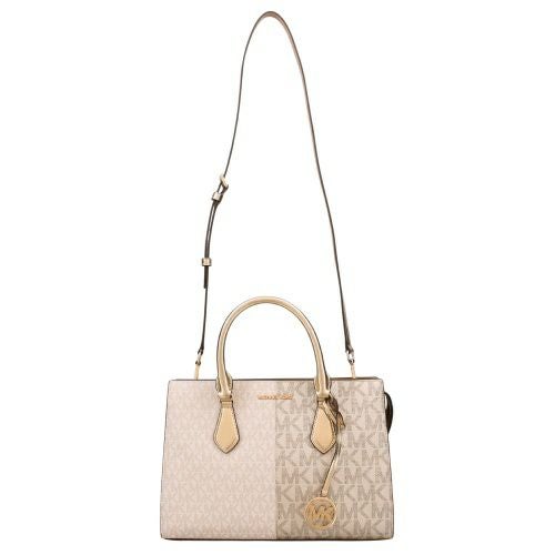 マイケルコース ハンドバッグ レディース シーラ ミディアム ツートン メタリック シグネチャー ロゴ サッチェル ゴールド MICHAEL KORS 35F5G6HS9Y PALE GOLD