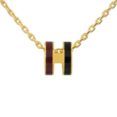 エルメス ネックレス レディース MINI POP H ロカバール ネックレス ブラウン HERMES H100066F GALAXIE/GD