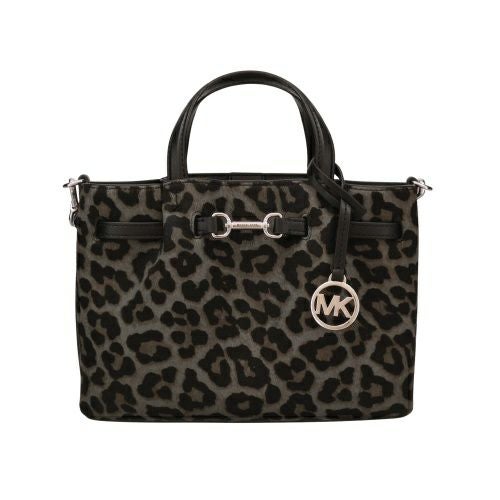 マイケルコース ハンドバッグ レディース カーソン スモール レオパードプリント カーフヘア サッチェル ブラック MICHAEL KORS 35F5S2ZS5H