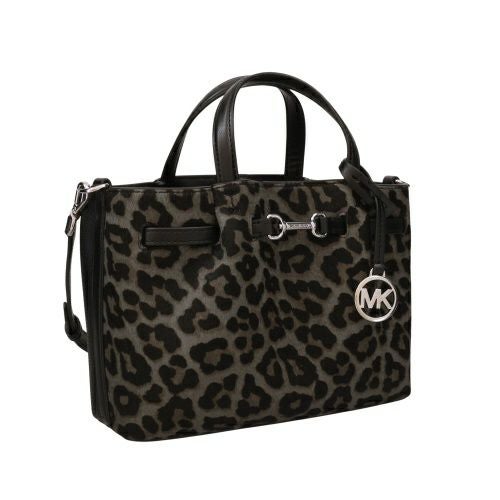マイケルコース ハンドバッグ レディース カーソン スモール レオパードプリント カーフヘア サッチェル ブラック MICHAEL KORS 35F5S2ZS5H