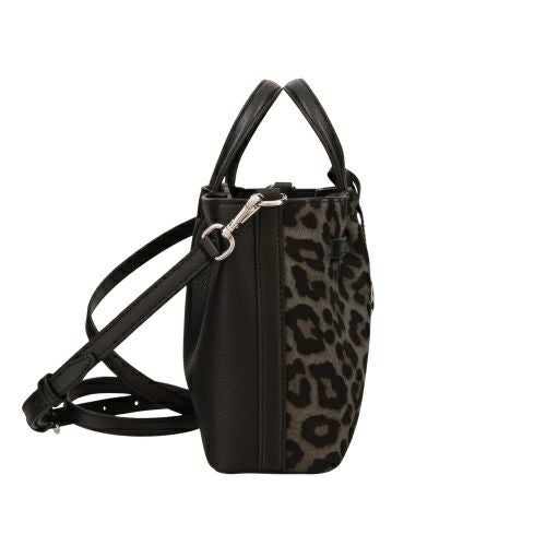 マイケルコース ハンドバッグ レディース カーソン スモール レオパードプリント カーフヘア サッチェル ブラック MICHAEL KORS 35F5S2ZS5H