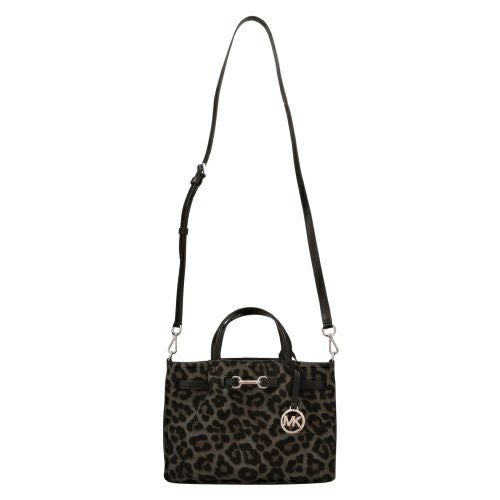 マイケルコース ハンドバッグ レディース カーソン スモール レオパードプリント カーフヘア サッチェル ブラック MICHAEL KORS 35F5S2ZS5H