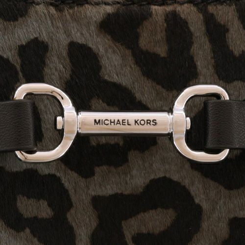 マイケルコース ハンドバッグ レディース カーソン スモール レオパードプリント カーフヘア サッチェル ブラック MICHAEL KORS 35F5S2ZS5H