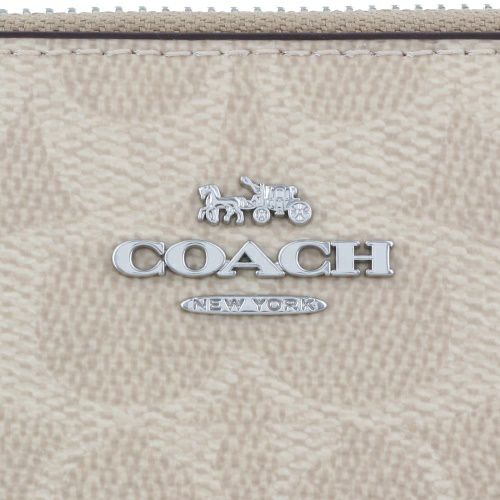 コーチ アウトレット 長財布 レディース ロング ジップ アラウンド ウォレット・デタッチャブル カード ケース・シグネチャー キャンバス ベージュ COACH CBZ99