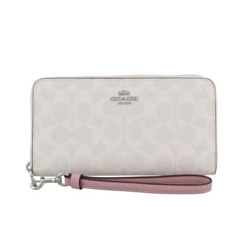 コーチ アウトレット 長財布 レディース ロング ジップ アラウンド ウォレット・シグネチャー キャンバス ホワイト COACH CW778