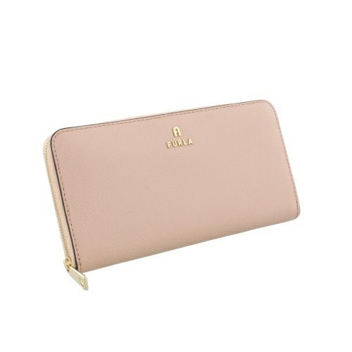 【未使用✨ 】FURLAフルラ　カメリア　L字ファスナー牛革二つ折り財布　ピンク フルラ 長財布 レディース カメリア CAMELIA XL ZIP AROUND ピンク