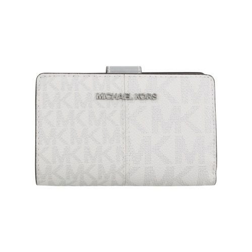 マイケルコース 二つ折り財布 レディース ジェット セット トラベル ツートン シグネチャー ミディアム ジップ コーナー シルバー MICHAEL KORS 35F4STVF6M