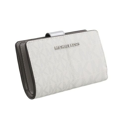 マイケルコース 二つ折り財布 レディース ジェット セット トラベル ツートン シグネチャー ミディアム ジップ コーナー シルバー MICHAEL KORS 35F4STVF6M