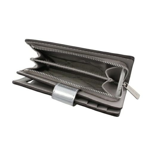 マイケルコース 二つ折り財布 レディース ジェット セット トラベル ツートン シグネチャー ミディアム ジップ コーナー シルバー MICHAEL KORS 35F4STVF6M