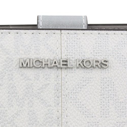 マイケルコース 二つ折り財布 レディース ジェット セット トラベル ツートン シグネチャー ミディアム ジップ コーナー シルバー MICHAEL KORS 35F4STVF6M