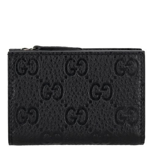 グッチ 二つ折り財布 レディース GGエンブレム ミディアム ウォレット ブラック GUCCI 815874 AAEEM 1000