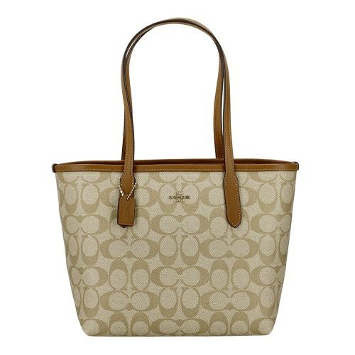 コーチ アウトレット トートバッグ レディース ミニ シティ トート・シグネチャー キャンバス ブラウン COACH OUTLET CN733 IMNLJ カーキライトサドル