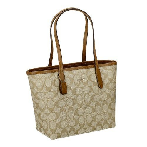 コーチ アウトレット トートバッグ レディース ミニ シティ トート・シグネチャー キャンバス ブラウン COACH OUTLET CN733 IMNLJ カーキライトサドル