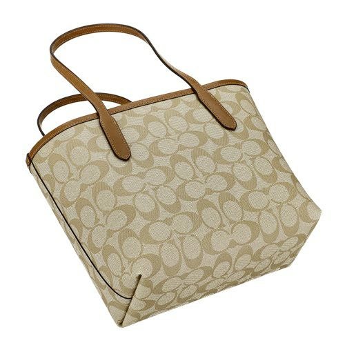 コーチ アウトレット トートバッグ レディース ミニ シティ トート・シグネチャー キャンバス ブラウン COACH OUTLET CN733 IMNLJ カーキライトサドル