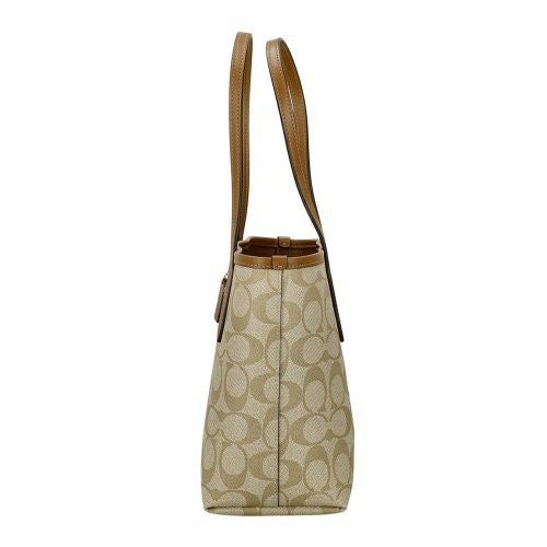 コーチ アウトレット トートバッグ レディース ミニ シティ トート・シグネチャー キャンバス ブラウン COACH OUTLET CN733 IMNLJ カーキライトサドル