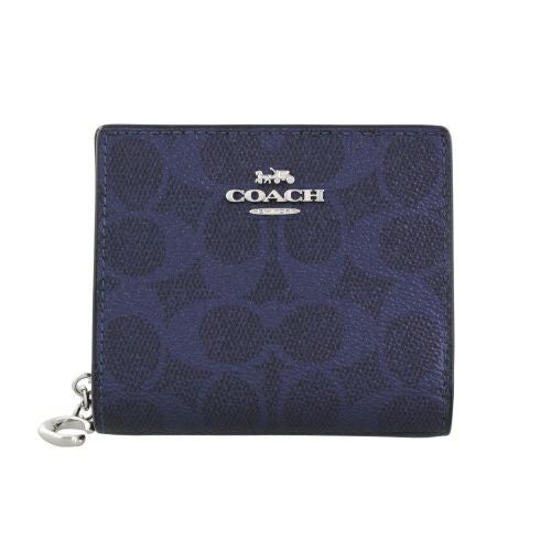 コーチ アウトレット 二つ折り財布 レディース スナップ ウォレット・シグネチャー キャンバス COACH OUTLET CCL96 SBLNV