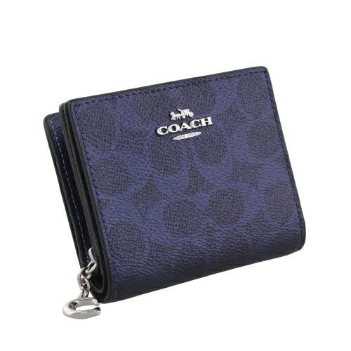コーチ アウトレット 二つ折り財布 レディース スナップ ウォレット・シグネチャー キャンバス COACH OUTLET CCL96 SBLNV