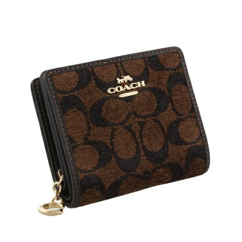 コーチ アウトレット 二つ折り財布 レディース スナップ ウォレット・シグネチャー シェニール COACH OUTLET CCQ32 IMA7U トリュフ