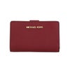 マイケルコース 二つ折り財布 レディース JET SET TRAVEL MD BIFLD ZP CN WLLET LEATHER ジェット セット トラベル ミディアム ビルフォールド ジップ コーナー ウォレット レザー MICHAEL KORS 35F7GTVF2L CHERRY