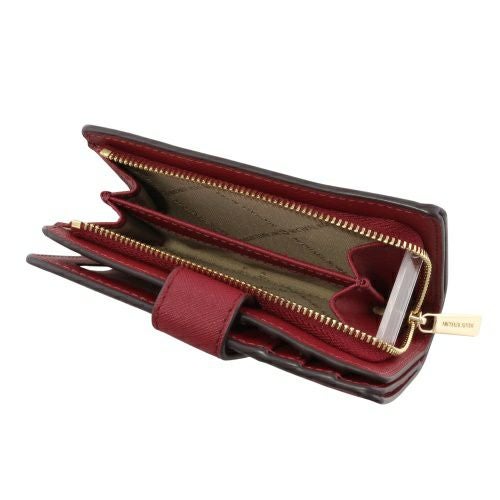 マイケルコース 二つ折り財布 レディース JET SET TRAVEL MD BIFLD ZP CN WLLET LEATHER ジェット セット トラベル ミディアム ビルフォールド ジップ コーナー ウォレット レザー MICHAEL KORS 35F7GTVF2L CHERRY