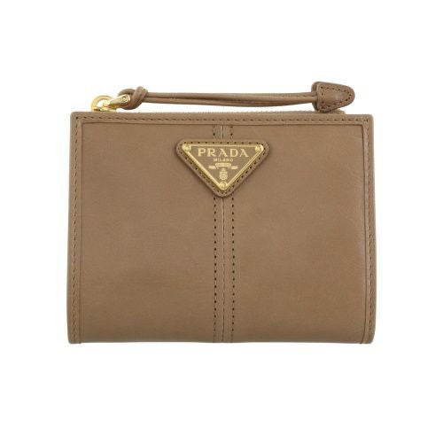 PRADA 二つ折り財布 ベージュピンク プラダ PRADA 二つ折り財布 サフィアーノ コンパクト 財布 ピンク