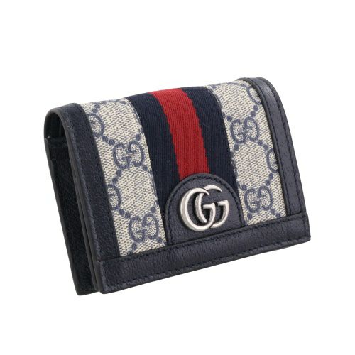 グッチ 二つ折り財布 レディース ネイビー GUCCI 523155 96IWN 4076