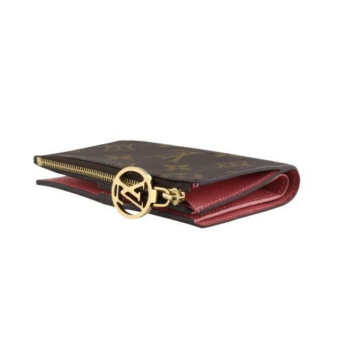 Louis Vuitton 二つ折り財布 ブラウン/ワインレッド ルイヴィトン 二つ折り財布 レディース モノグラム ポルトフォイユ
