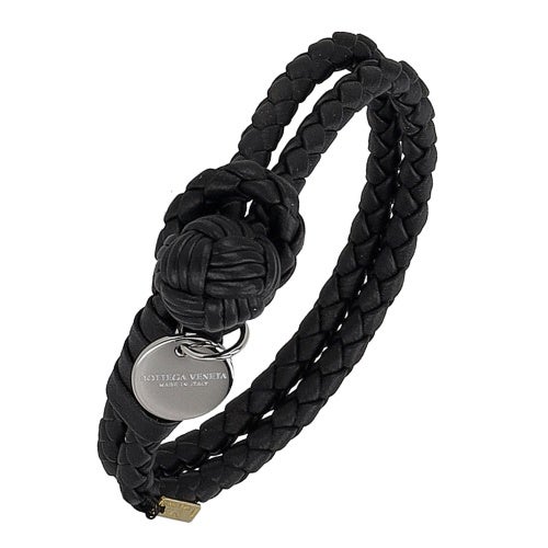 ボッテガヴェネタ ブレスレット メンズ レディース イントレチャート ブラック BOTTEGA VENETA 113546 V3UN1 1189