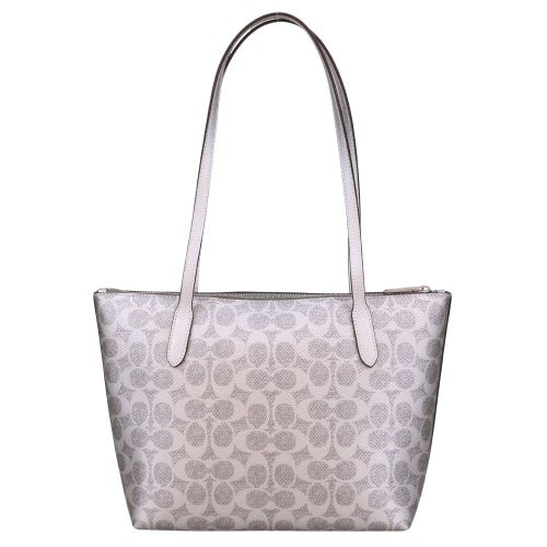 コーチ アウトレット トートバッグ レディース フィオナ ジップ トートバッグ シグネチャーキャンバス シルバー COACH OUTLET CW396 SVYGP