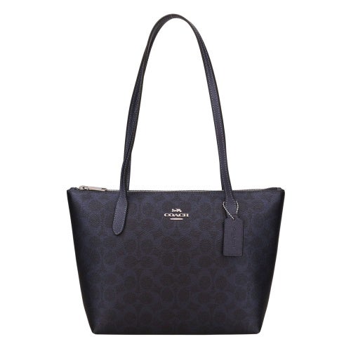 コーチ アウトレット トートバッグ レディース フィオナ ジップ トートバッグ シグネチャーキャンバス ネイビー COACH OUTLET CW396 Sv/Blue/Navy