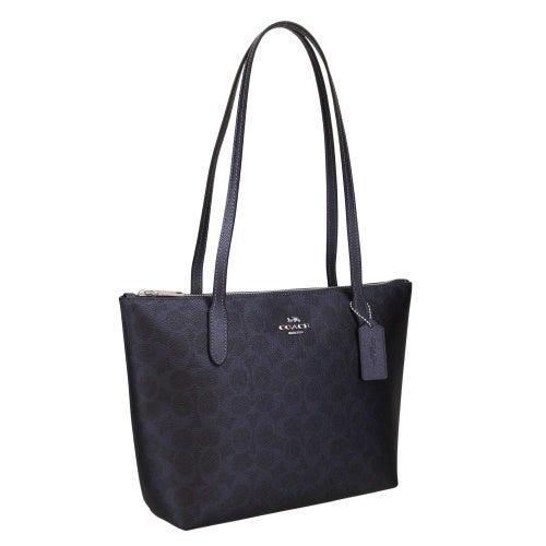 コーチ アウトレット トートバッグ レディース フィオナ ジップ トートバッグ シグネチャーキャンバス ネイビー COACH OUTLET CW396 Sv/Blue/Navy