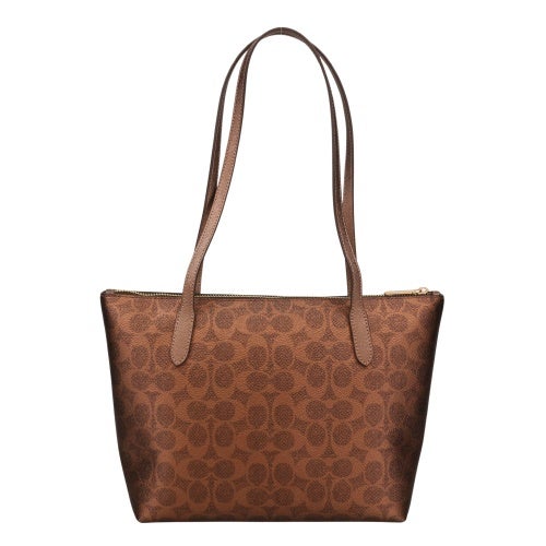 コーチ アウトレット トートバッグ レディース フィオナ ジップ トートバッグ シグネチャーキャンバス ブラウン COACH OUTLET CW396 Im/Brown/Copper