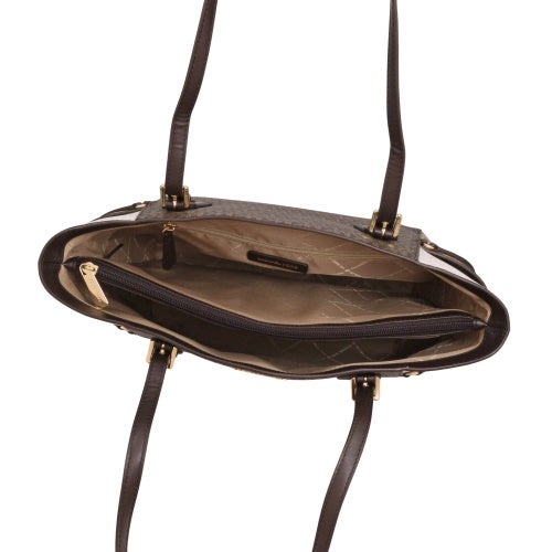 マイケルコース トートバッグ レディース ボイジャー ラージ カラーブロック メタリック シグネチャー ロゴ トートバッグ ブラウン MICHAEL KORS 35F5GV6T7V BROWN