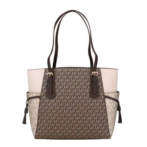 マイケルコース トートバッグ レディース ボイジャー ラージ カラーブロック メタリック シグネチャー ロゴ トートバッグ ブラウン MICHAEL KORS 35F5GV6T7V BROWN