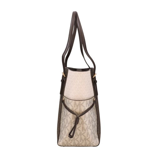 マイケルコース トートバッグ レディース ボイジャー ラージ カラーブロック メタリック シグネチャー ロゴ トートバッグ ブラウン MICHAEL KORS 35F5GV6T7V BROWN