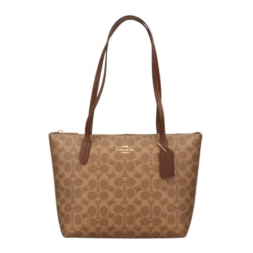 COACH コーチ トートバッグ シグネチャー ブラウン 正規品 コーチ COACH トートバッグ シグネチャー ブラウン PVC レザー 切替