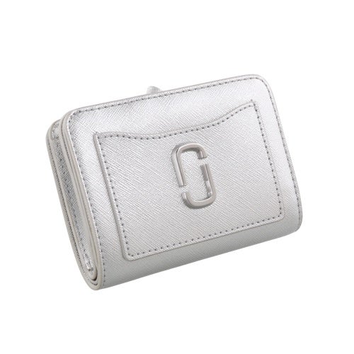 MARC JACOBS 二つ折り財布　シルバー マークジェイコブス 二つ折り財布 レディース THE METALLIC UTILITY
