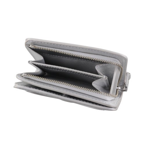 マークジェイコブス 二つ折り財布 レディース THE METALLIC UTILITY SNAPSHOT SLG スナップショット シルバー Marc Jacobs 2F4SMP065S02 040 SILVER