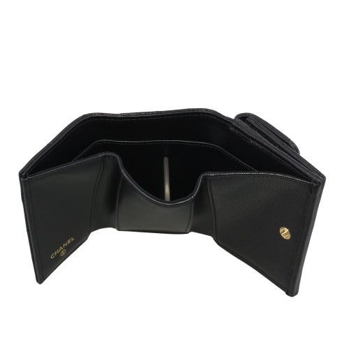 シャネル 三つ折り財布 レディース ブラック CHANEL AP5004 B22653 94305 94305