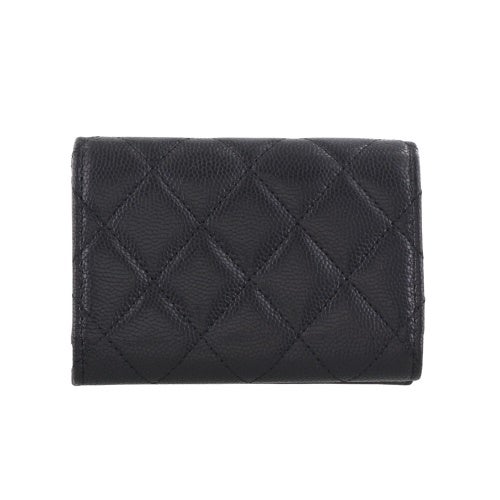 シャネル 三つ折り財布 レディース ブラック CHANEL AP5004 B22653 94305 94305