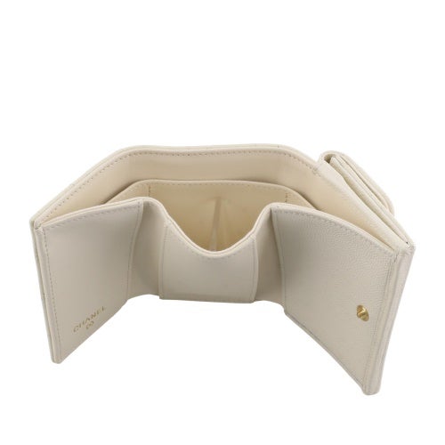 シャネル 三つ折り財布 レディース ホワイト CHANEL AP5004 B22653 U4531 U4531 ベージュ