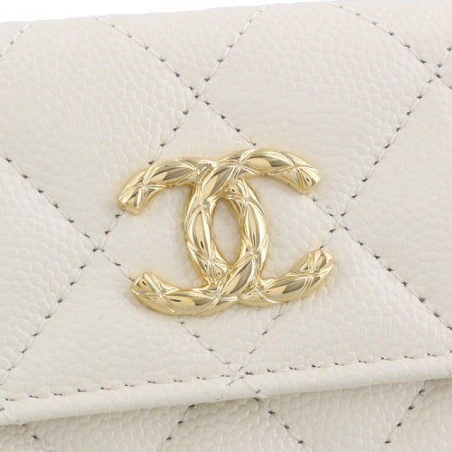 シャネル 三つ折り財布 レディース ホワイト CHANEL AP5004 B22653 U4531 U4531 ベージュ