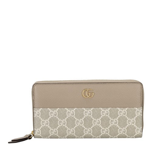 グッチ 長財布 レディース GGマーモント ジップアラウンドウォレット ベージュ GUCCI 456117 AAE5E 9549