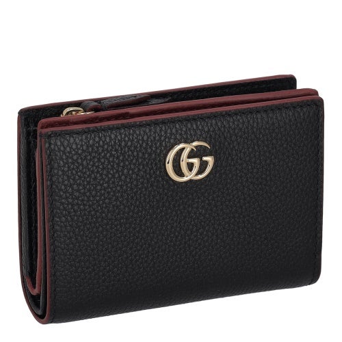 グッチ 二つ折り財布 レディース ダブルＧ バイカラー スモールウォレット ブラック GUCCI 772738 AAE5F 1062