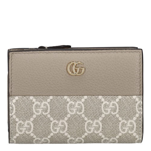 グッチ 二つ折り財布 レディース ダブルＧ バイカラー スモールウォレット ベージュ GUCCI 841360 AAE5E 9549